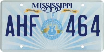 MS license plate AHF464