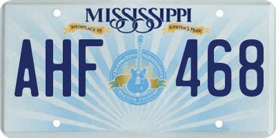 MS license plate AHF468