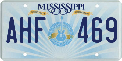 MS license plate AHF469
