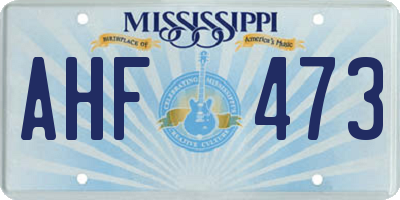 MS license plate AHF473