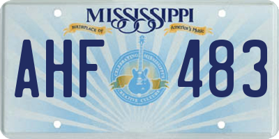 MS license plate AHF483