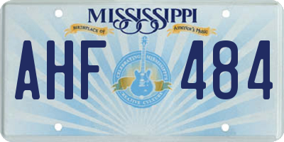 MS license plate AHF484