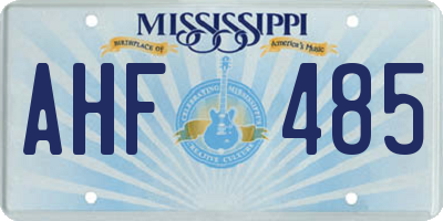 MS license plate AHF485
