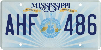 MS license plate AHF486