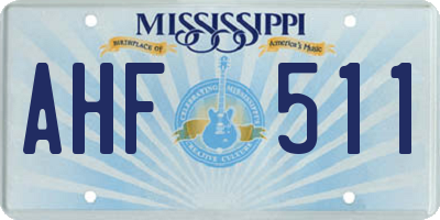 MS license plate AHF511