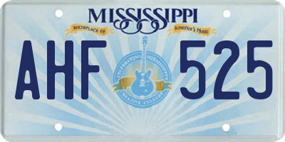 MS license plate AHF525