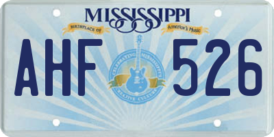 MS license plate AHF526