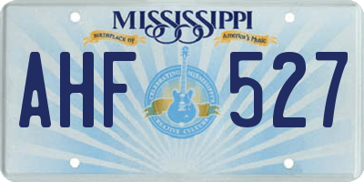 MS license plate AHF527