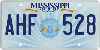 MS license plate AHF528