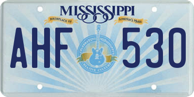 MS license plate AHF530