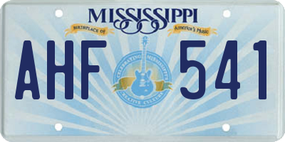 MS license plate AHF541