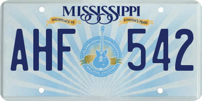 MS license plate AHF542