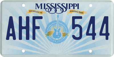 MS license plate AHF544