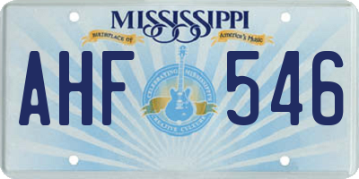 MS license plate AHF546