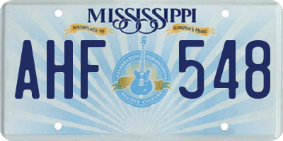MS license plate AHF548