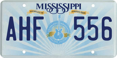MS license plate AHF556