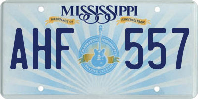 MS license plate AHF557