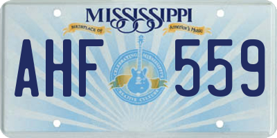 MS license plate AHF559