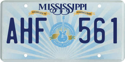 MS license plate AHF561