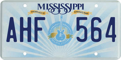 MS license plate AHF564