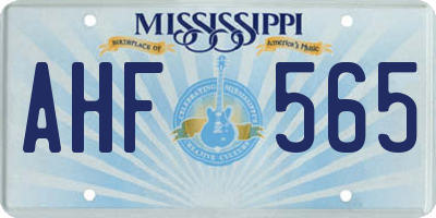 MS license plate AHF565