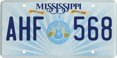 MS license plate AHF568