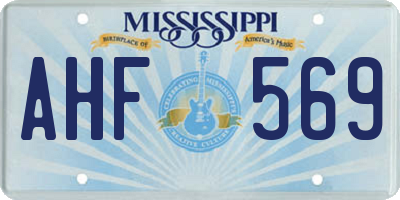 MS license plate AHF569
