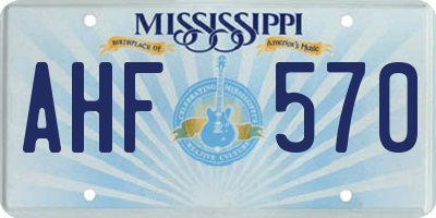 MS license plate AHF570