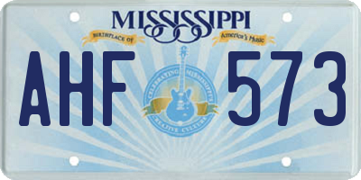 MS license plate AHF573