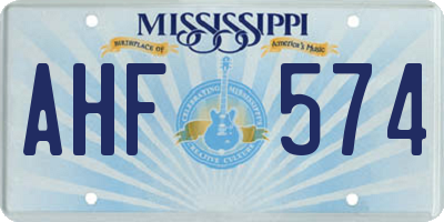 MS license plate AHF574