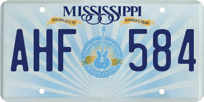 MS license plate AHF584