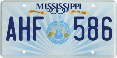 MS license plate AHF586