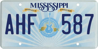 MS license plate AHF587