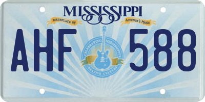 MS license plate AHF588