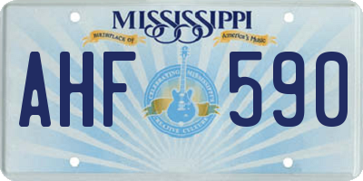 MS license plate AHF590