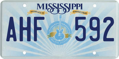 MS license plate AHF592