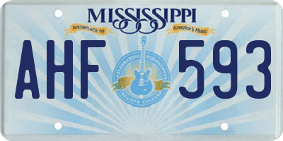 MS license plate AHF593