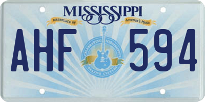 MS license plate AHF594