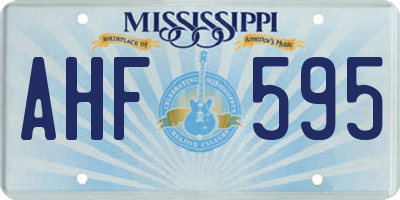 MS license plate AHF595