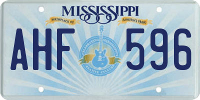 MS license plate AHF596