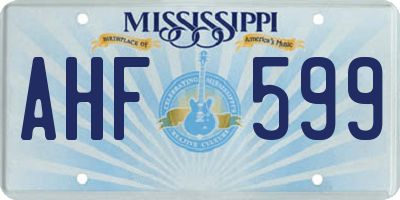 MS license plate AHF599