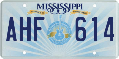 MS license plate AHF614