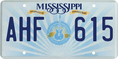 MS license plate AHF615