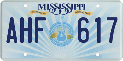 MS license plate AHF617