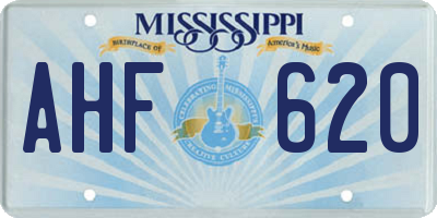 MS license plate AHF620