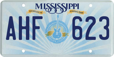 MS license plate AHF623