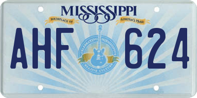 MS license plate AHF624