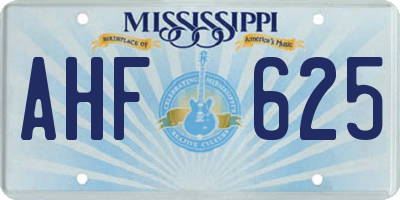 MS license plate AHF625