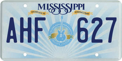 MS license plate AHF627