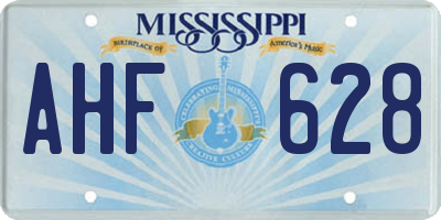 MS license plate AHF628
